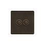 Soho Lighting Vintage Brass 2 Gang 6A 2 Way Retractive Push Button Switch