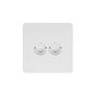 Soho Lighting White Metal 2 Gang 6A 2 Way Retractive Push Button Switch
