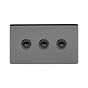 Soho Lighting Black Nickel 3 Gang 6A 2 Way Retractive Push Button Switch