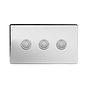 Soho Lighting Polished Chrome 3 Gang 6A 2 Way Retractive Push Button Switch