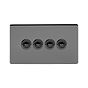 Soho Lighting Black Nickel 4 Gang 6A 2 Way Retractive Push Button Switch