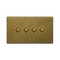Soho Lighting Old Brass 4 Gang 6A 2 Way Push Button Switch