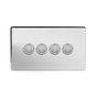 Soho Lighting Polished Chrome 4 Gang 6A 2 Way Retractive Push Button Switch