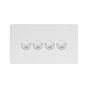 Soho Lighting White Metal 4 Gang 6A 2 Way Retractive Push Button Switch