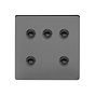 Soho Lighting Black Nickel 5 Gang 6A 2 Way Retractive Push Button Switch