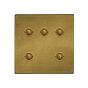 Soho Lighting Old Brass 5 Gang 6A 2 Way Push Button Switch