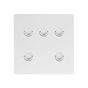 Soho Lighting White Metal 5 Gang 6A 2 Way Retractive Push Button Switch