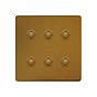 Soho Lighting Antique Gold 6 Gang 6A 2 Way Retractive Push Button Switch