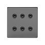 Soho Lighting Black Nickel 6 Gang 6A 2 Way Retractive Push Button Switch