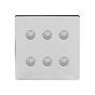 Soho Lighting Polished Chrome 6 Gang 6A 2 Way Retractive Push Button Switch