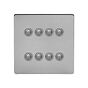Soho Lighting Brushed Chrome 8 Gang 6A 2 Way Retractive Push Button Switch