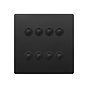 Soho Lighting Matt Black 8 Gang 6A 2 Way Retractive Push Button Switch