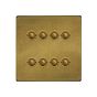 Soho Lighting Old Brass 8 Gang 6A 2 Way Push Button Switch