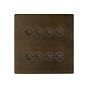 Soho Lighting Vintage Brass 8 Gang 6A 2 Way Retractive Push Button Switch