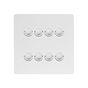 Soho Lighting White Metal 8 Gang 6A 2 Way Retractive Push Button Switch