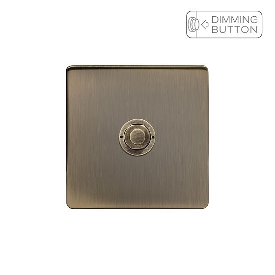 Soho Lighting Antique Brass 1 Gang 6A Push Button Dimmer Switch