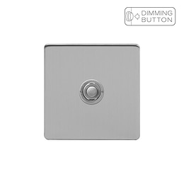 Soho Lighting Brushed Chrome 1 Gang 6A Push Button Dimmer Switch