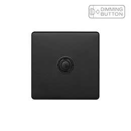 Soho Lighting Matt Black 1 Gang 6A Push Button Dimmer Switch
