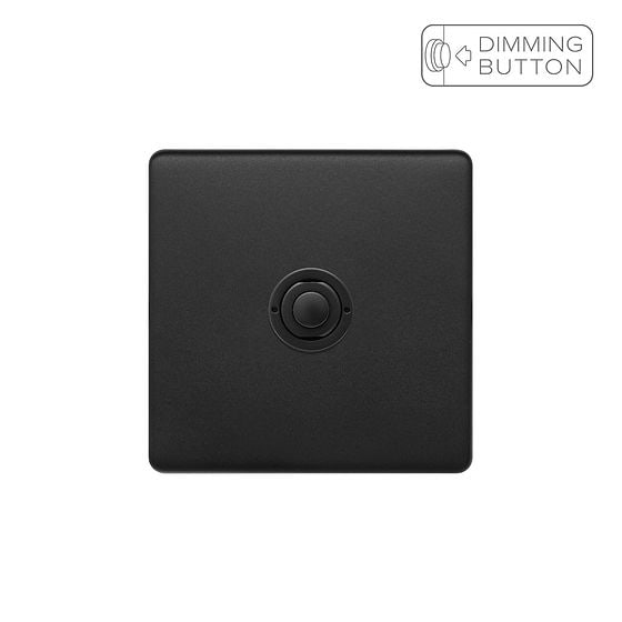 Soho Lighting Matt Black 1 Gang 6A Push Button Dimmer Switch