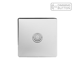 Soho Lighting Polished Chrome 1 Gang 6A Push Button Dimmer Switch