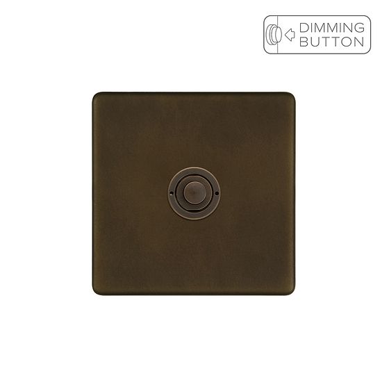 Soho Lighting Vintage Brass 1 Gang 6A Push Button Dimmer Switch