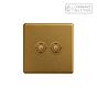 Soho Lighting Antique Gold 2 Gang 6A Push Button Dimmer Switch