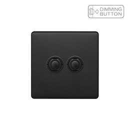 Soho Lighting Matt Black 2 Gang 6A Push Button Dimmer Switch
