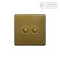 Soho Lighting Old Brass 2 Gang 6A Push Button Dimmer Switch