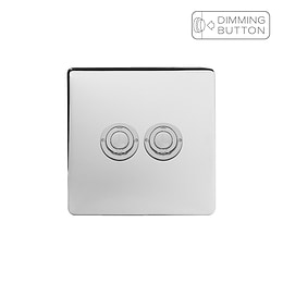 Soho Lighting Polished Chrome 2 Gang 6A Push Button Dimmer Switch
