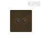 Soho Lighting Vintage Brass 2 Gang 6A Push Button Dimmer Switch