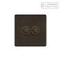 Soho Lighting Vintage Brass 2 Gang 6A Push Button Dimmer Switch