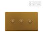 Soho Lighting Antique Gold 3 Gang 6A Push Button Dimmer Switch