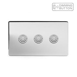 Soho Lighting Polished Chrome 3 Gang 6A Push Button Dimmer Switch
