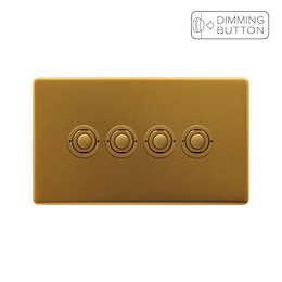 Soho Lighting Antique Gold 4 Gang 6A Push Button Dimmer Switch