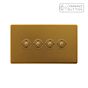 Soho Lighting Antique Gold 4 Gang 6A Push Button Dimmer Switch
