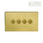 Soho Lighting Brushed Brass 4 Gang 6A Push Button Dimmer Switch