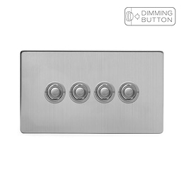 Soho Lighting Brushed Chrome 4 Gang 6A Push Button Dimmer Switch