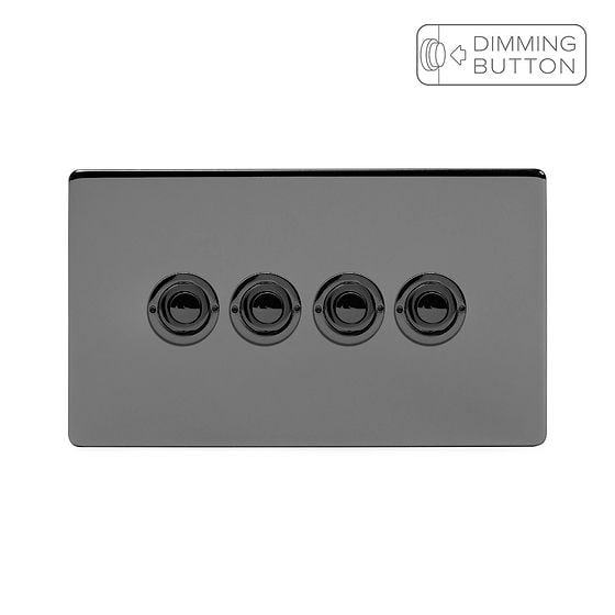 Soho Lighting Black Nickel 4 Gang 6A Push Button Dimmer Switch