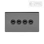 Soho Lighting Black Nickel 4 Gang 6A Push Button Dimmer Switch