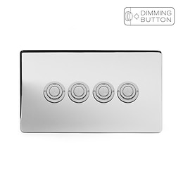 Soho Lighting Polished Chrome 4 Gang 6A Push Button Dimmer Switch