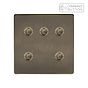 Soho Lighting Antique Brass 5 Gang 6A Push Button Dimmer Switch