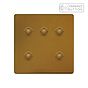 Soho Lighting Antique Gold 5 Gang 6A Push Button Dimmer Switch