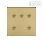 Soho Lighting Brushed Brass 5 Gang 6A Push Button Dimmer Switch