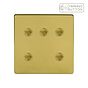 Soho Lighting Brushed Brass 5 Gang 6A Push Button Dimmer Switch