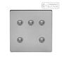 Soho Lighting Brushed Chrome 5 Gang 6A Push Button Dimmer Switch
