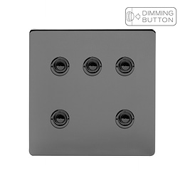 Soho Lighting Black Nickel 5 Gang 6A Push Button Dimmer Switch