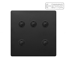 Soho Lighting Matt Black 5 Gang 6A Push Button Dimmer Switch