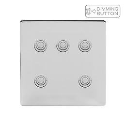 Soho Lighting Polished Chrome 5 Gang 6A Push Button Dimmer Switch