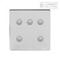 Soho Lighting Polished Chrome 5 Gang 6A Push Button Dimmer Switch