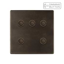 Soho Lighting Vintage Brass 5 Gang 6A Push Button Dimmer Switch